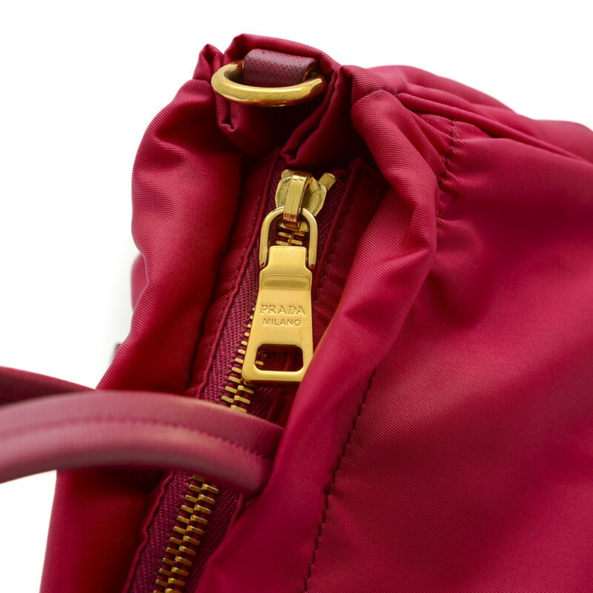 Prada Shoulder Bag Nylon Pink B1843M