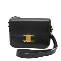 Celine Classic Triomphe Shoulder Bag in Calfskin Black 187363