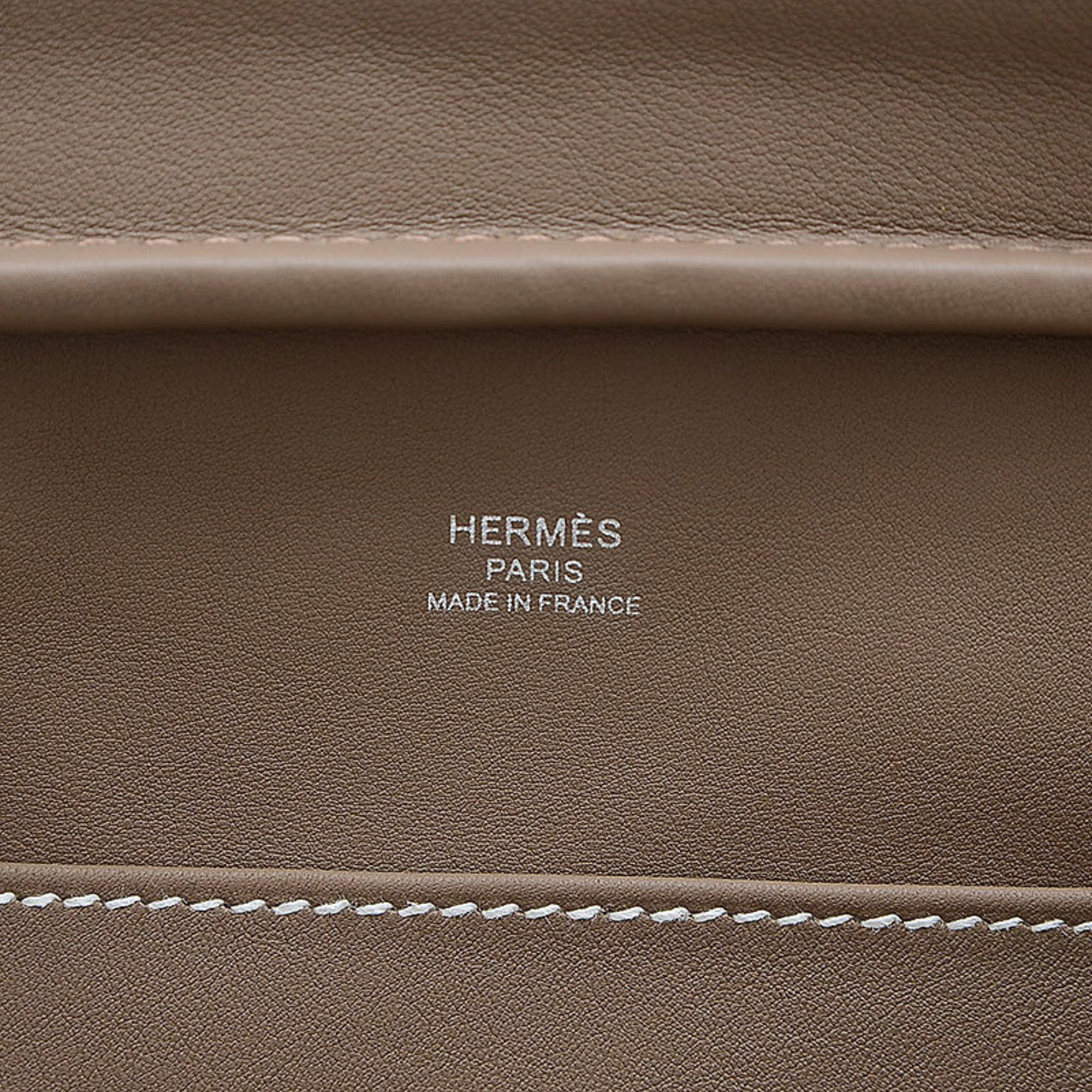 Hermes Petit Courier Shoulder Bag Evercolor Taurillon Etoupe W Engraved