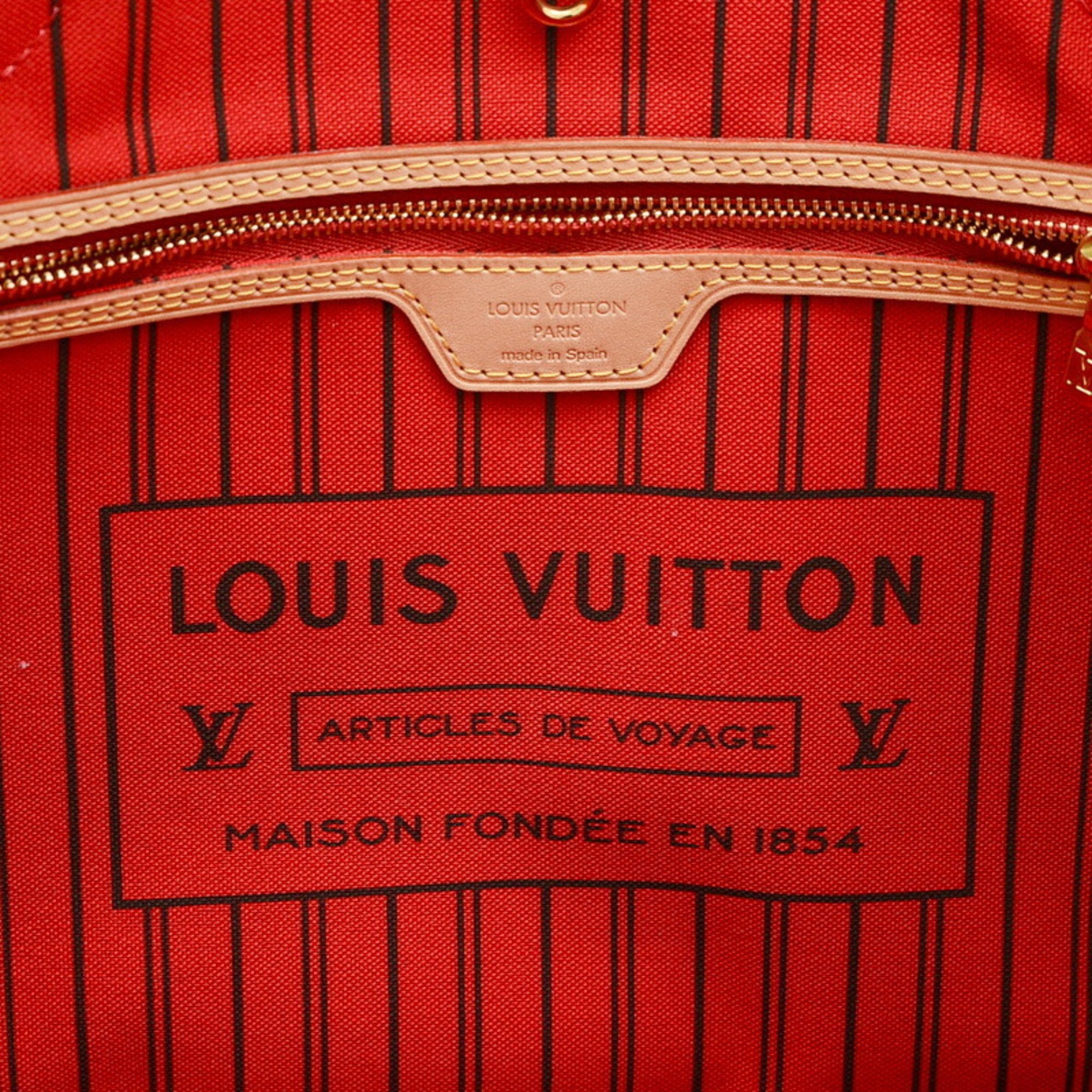 Louis Vuitton Monogram Neverfull MM Tote Bag Cerise M46987