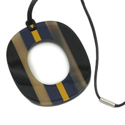 Hermes Ism GM Necklace Buffalo Horn Rocabar Black Blue Yellow