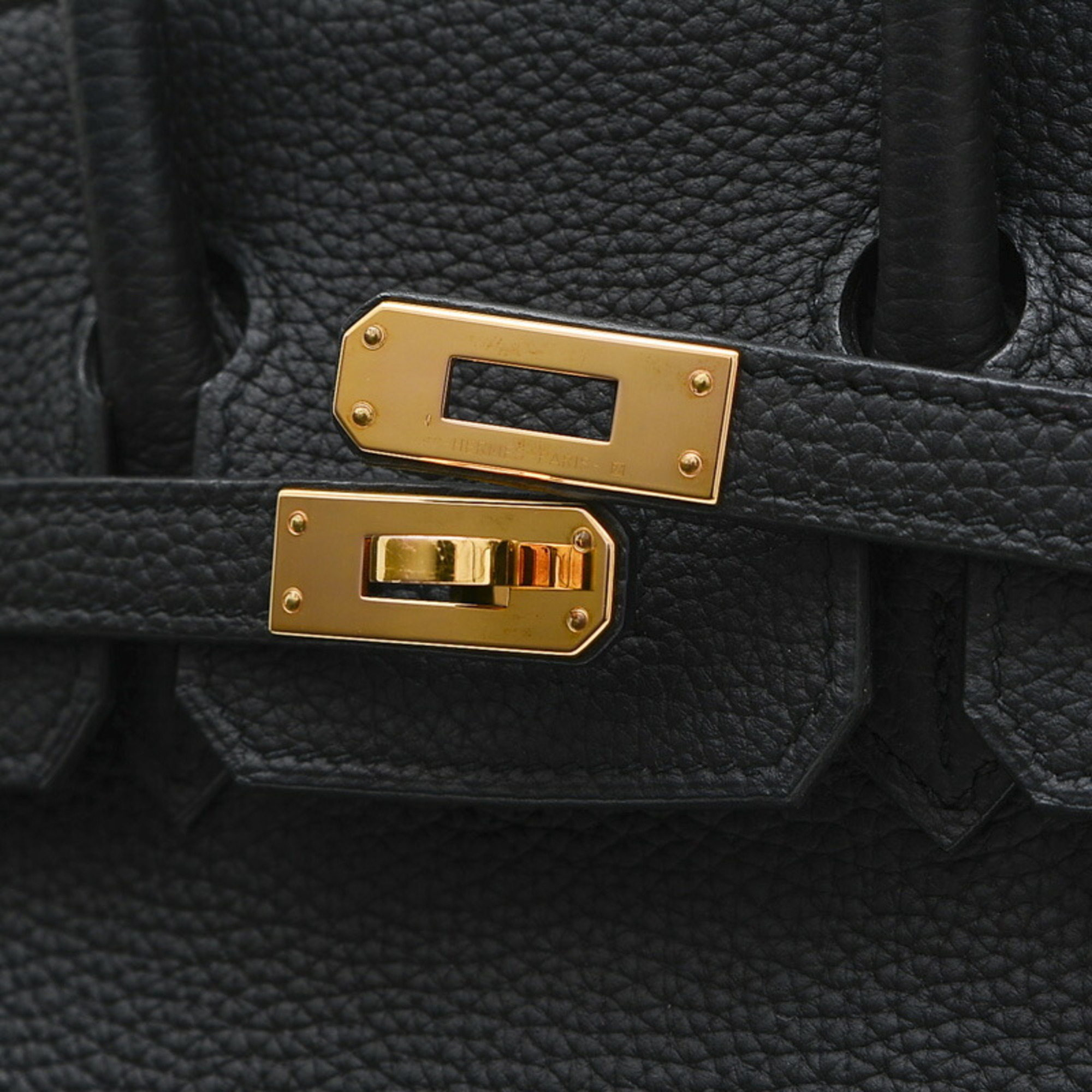 Hermes Birkin 25 Handbag Togo Black Rose Y Stamp