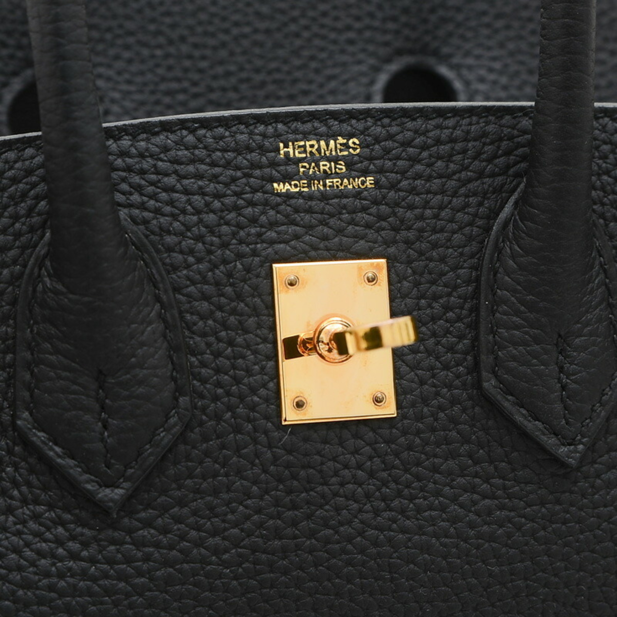 Hermes Birkin 25 Handbag Togo Black Rose Y Stamp