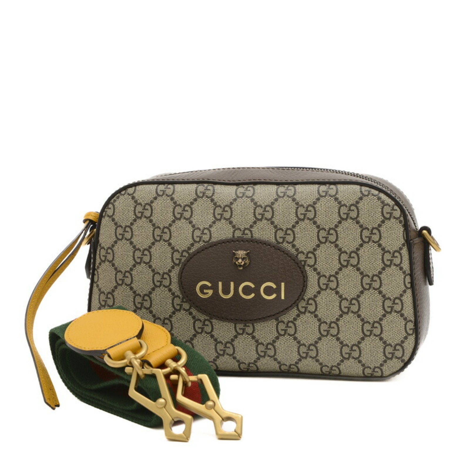 Gucci GG Supreme Neo Shoulder Bag Beige Brown 476466