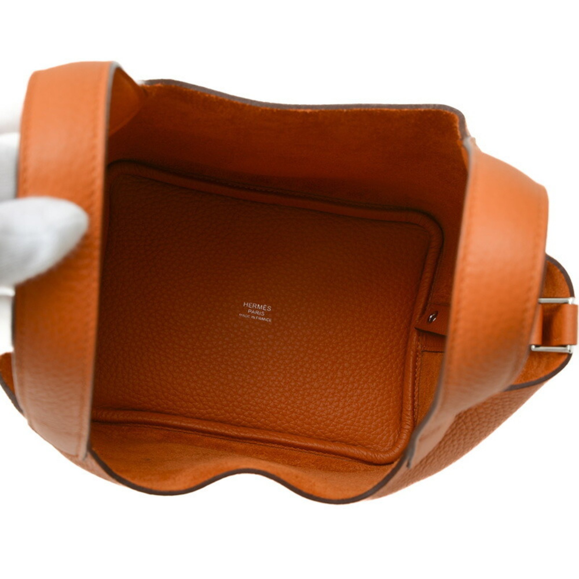 Hermes Picotin PM 18 Handbag Taurillon Orange W Stamp