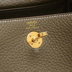 Hermes Lindy Handbag Taurillon Etoupe Short Shoulder W Engraved