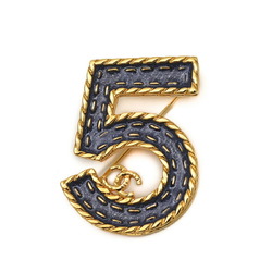 Chanel No.5 Brooch Gold Blue I24P