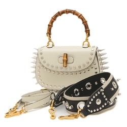 Gucci Bamboo 1947 Small 3-Way Bag in Studs and White Leather 720918