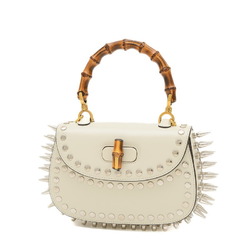 Gucci Bamboo 1947 Small 3-Way Bag in Studs and White Leather 720918