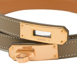 Hermes Kelly Belt 18 Women's Epson Etoupe Rose B Stamp