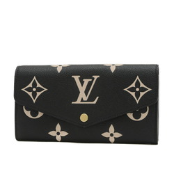 Louis Vuitton Monogram Empreinte Portefeuille Sarah Long Wallet Black Beige