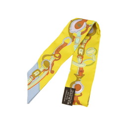 Hermes Twilly Scarf BRIDES DE GALA APPLIQ Yellow 100% Silk