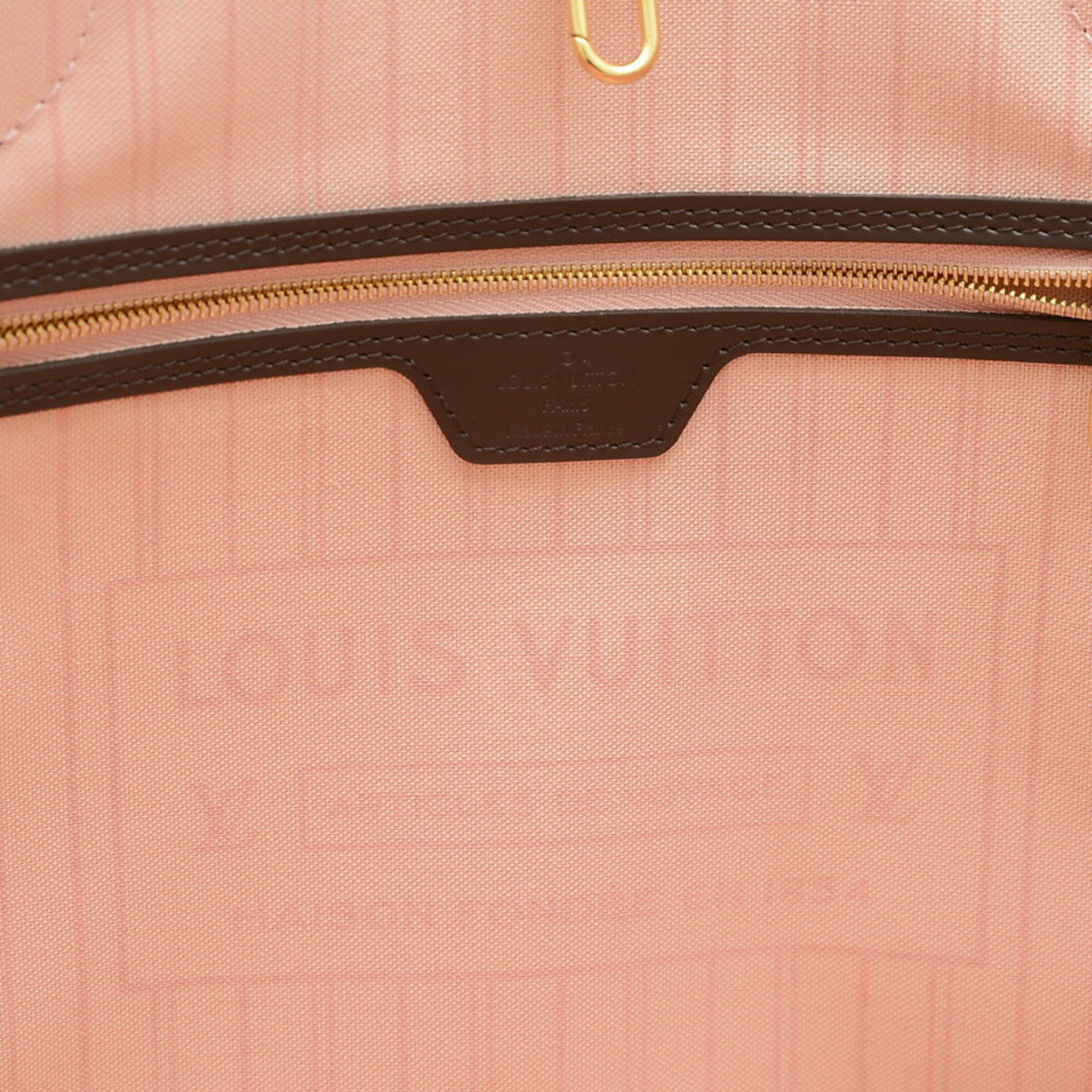 Louis Vuitton Damier Neverfull MM Tote Bag Rose Ballerine N41603