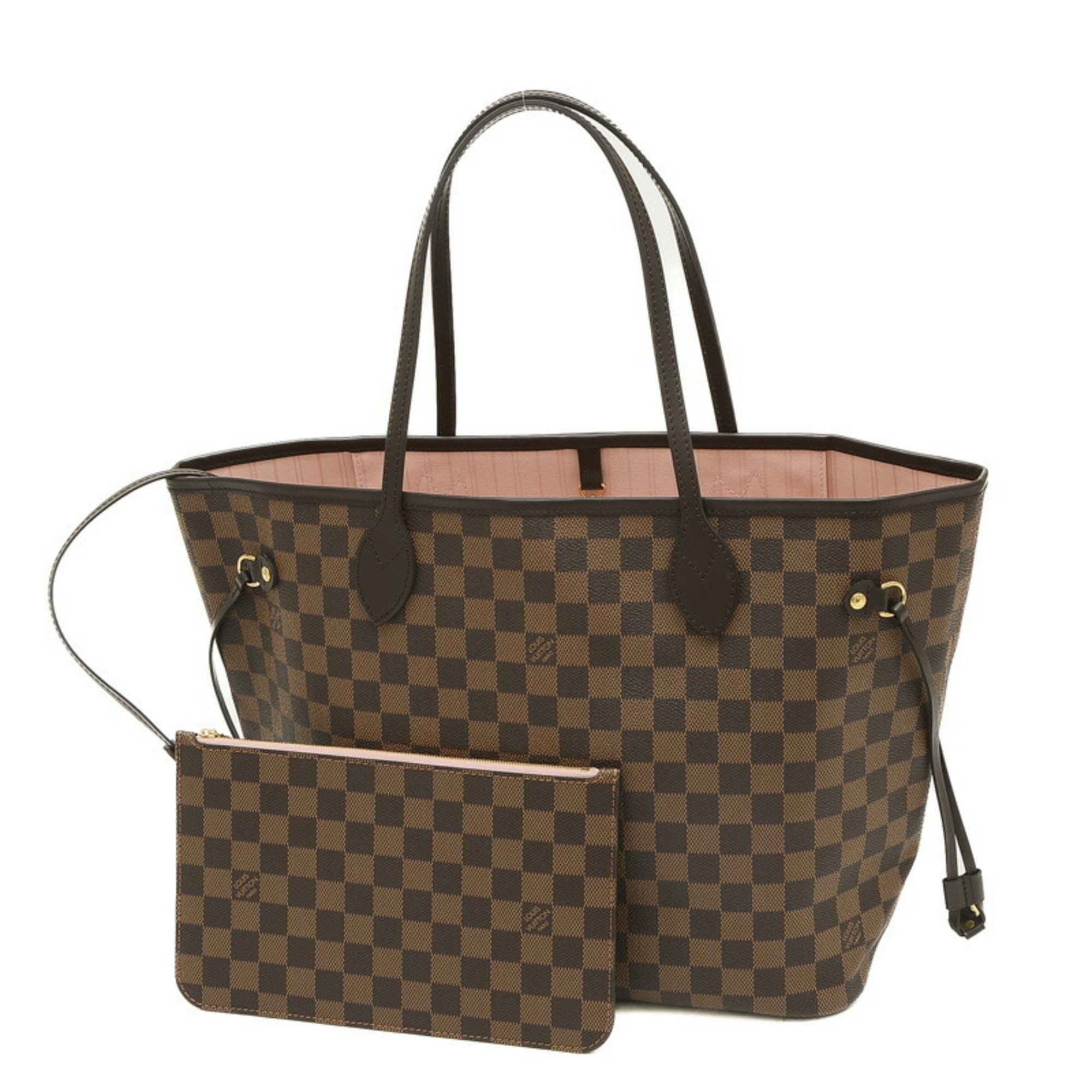 Louis Vuitton Damier Neverfull MM Tote Bag Rose Ballerine N41603