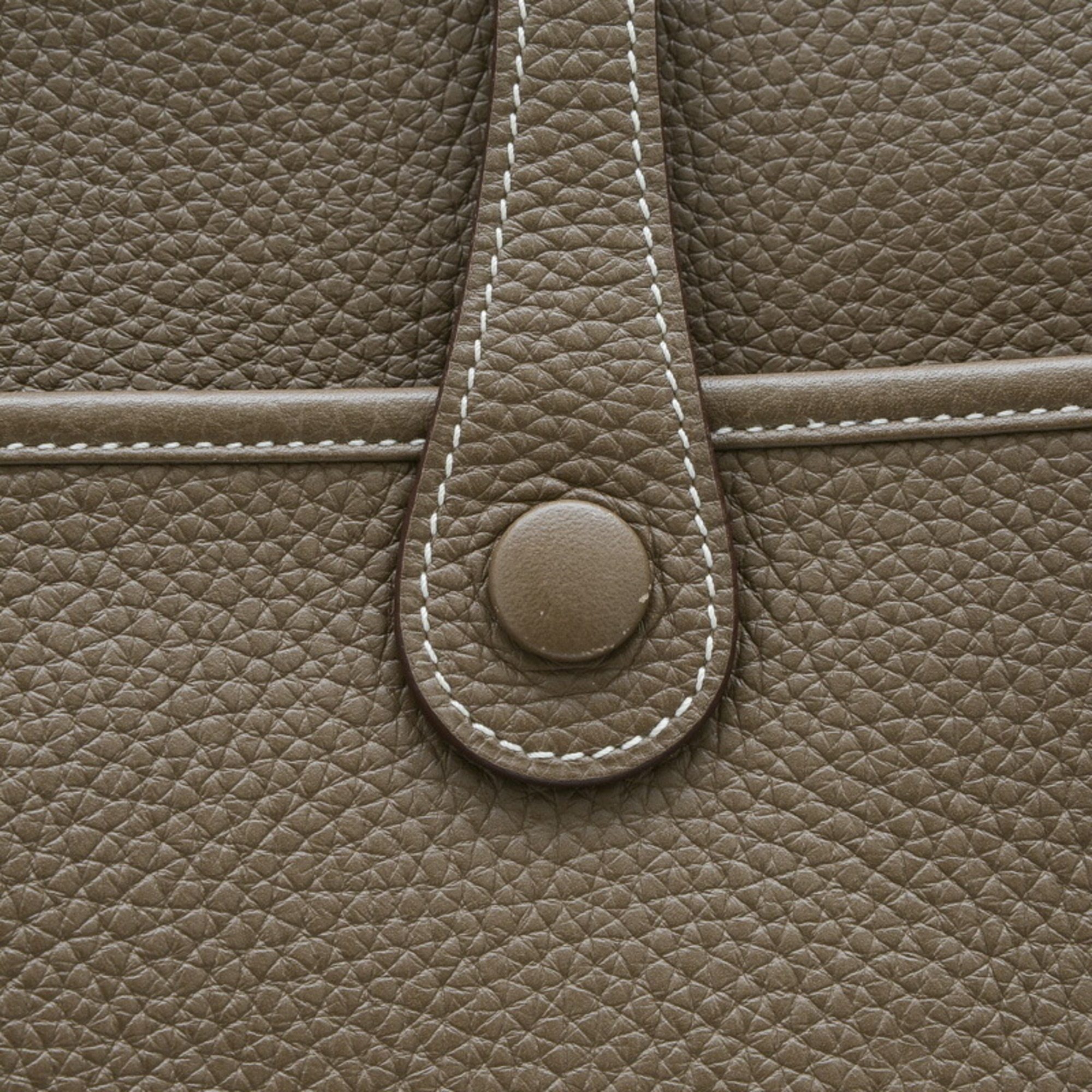 Hermes Evelyn 3 PM Shoulder Bag Taurillon Etoupe X Engraved