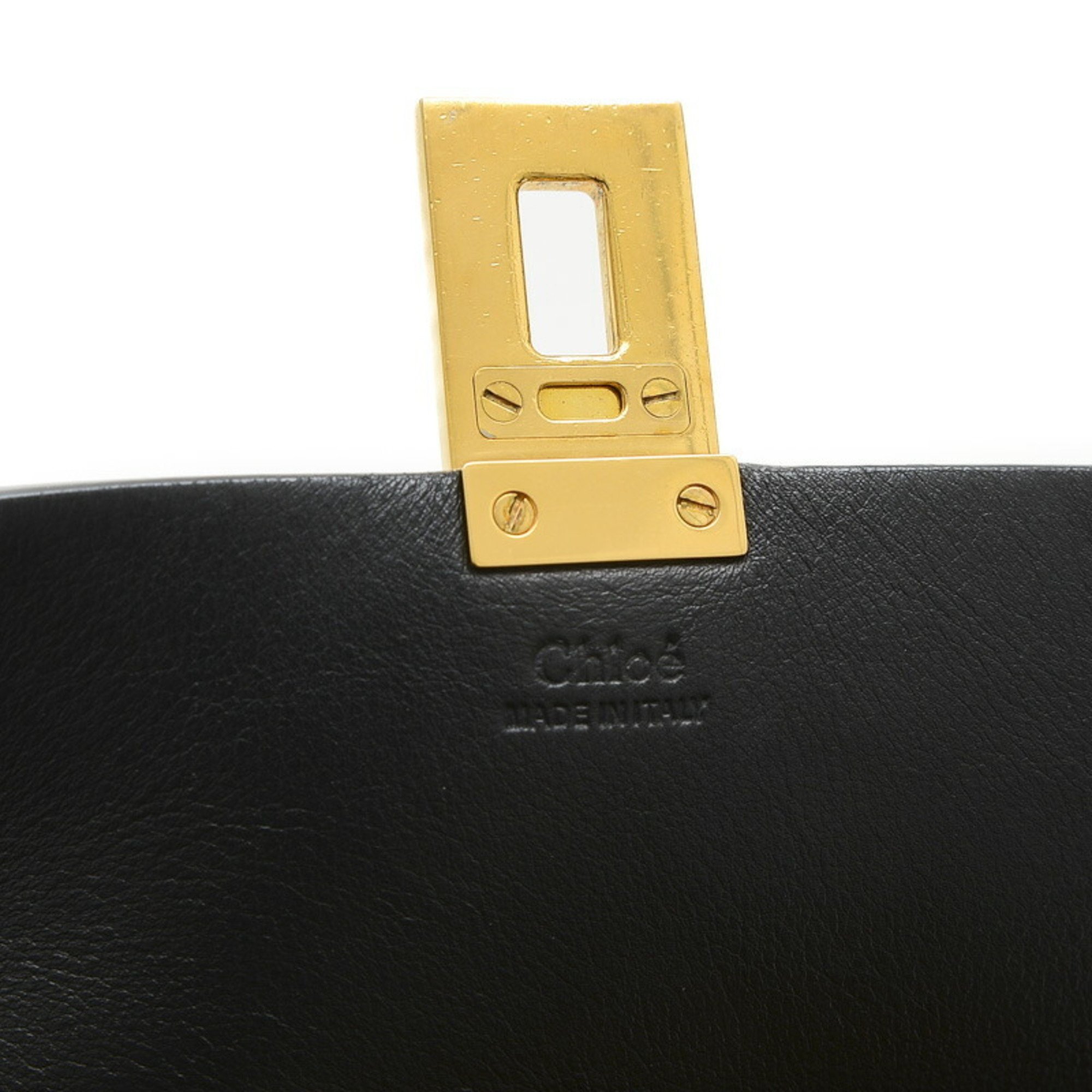 Chloé Chloe Drew Shoulder Bag Calf Suede Black Multicolor