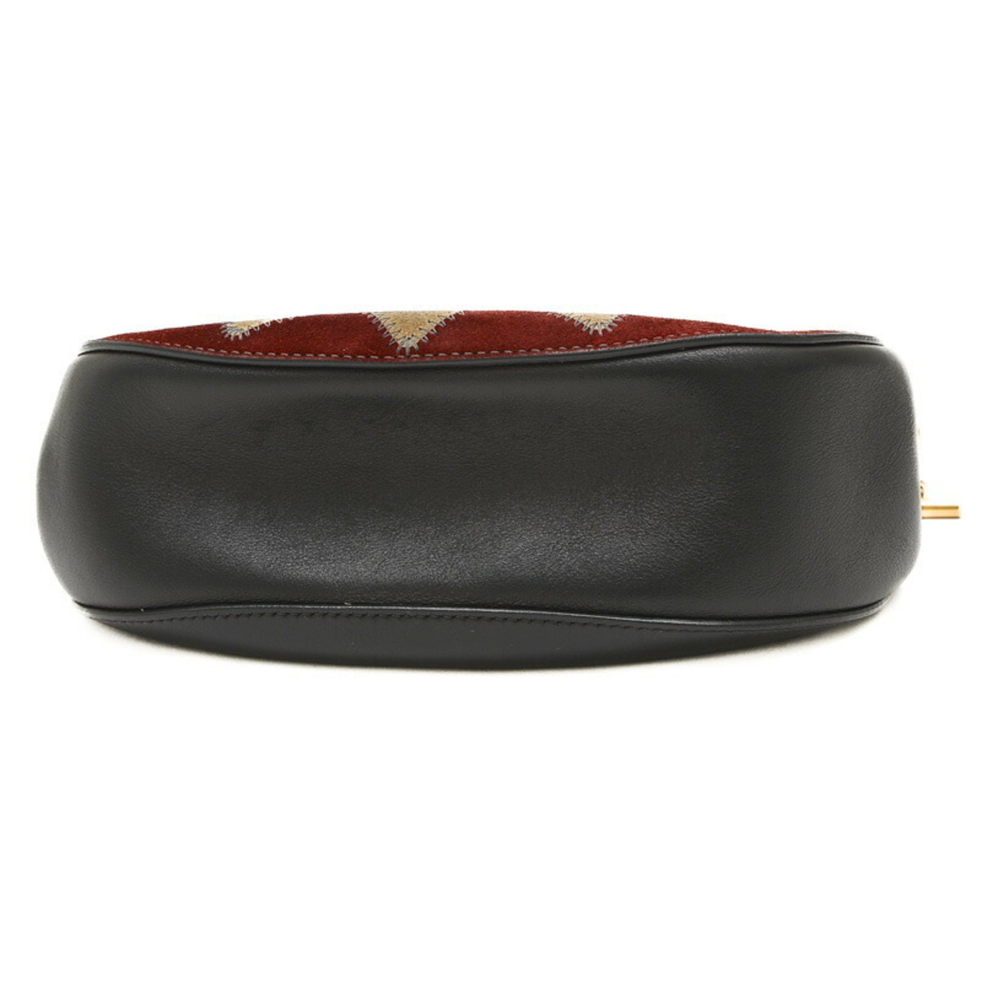 Chloé Chloe Drew Shoulder Bag Calf Suede Black Multicolor