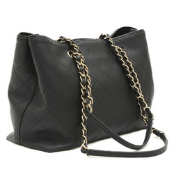 Chanel Tote Leather Black Champagne AS0355