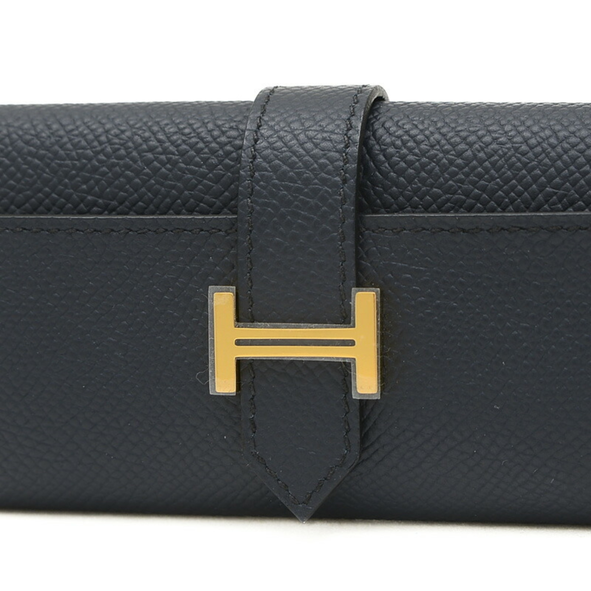 Hermes Bearn Key Case 4 Epson Blue Indigo B Stamp