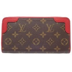 LOUIS VUITTON Louis Vuitton Long Wallet M61854 Zippy Monogram Retiro Brown Cerise 180693