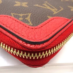 LOUIS VUITTON Louis Vuitton Long Wallet M61854 Zippy Monogram Retiro Brown Cerise 180693