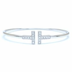 TIFFANY&Co. Tiffany T Wire Bangle Diamond Large K18WG White Gold 292348