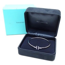 TIFFANY&Co. Tiffany T Wire Bangle Diamond Large K18WG White Gold 292348