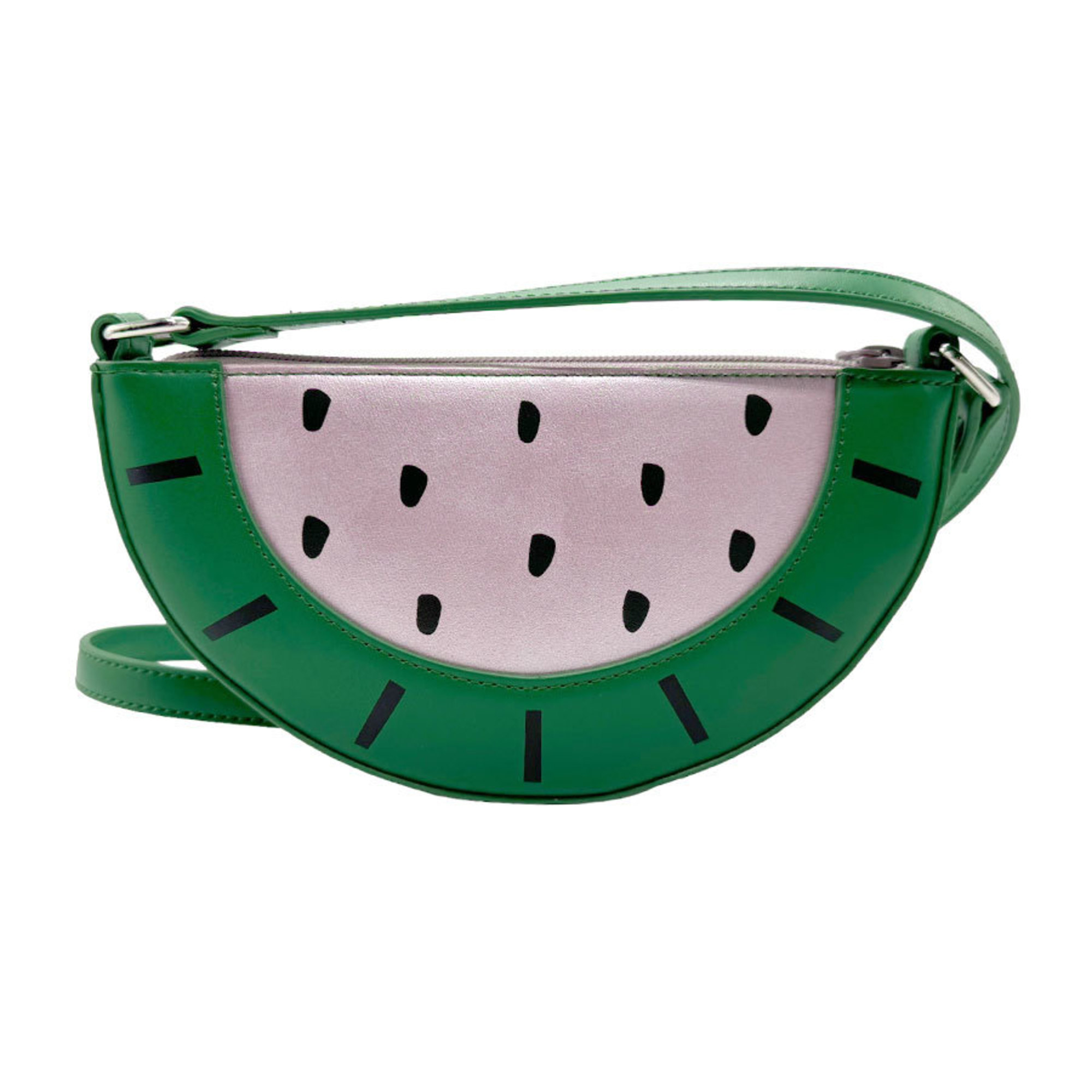 Stella McCartney Shoulder Bag Watermelon Synthetic Leather Green x Metallic Purple Kids z2206