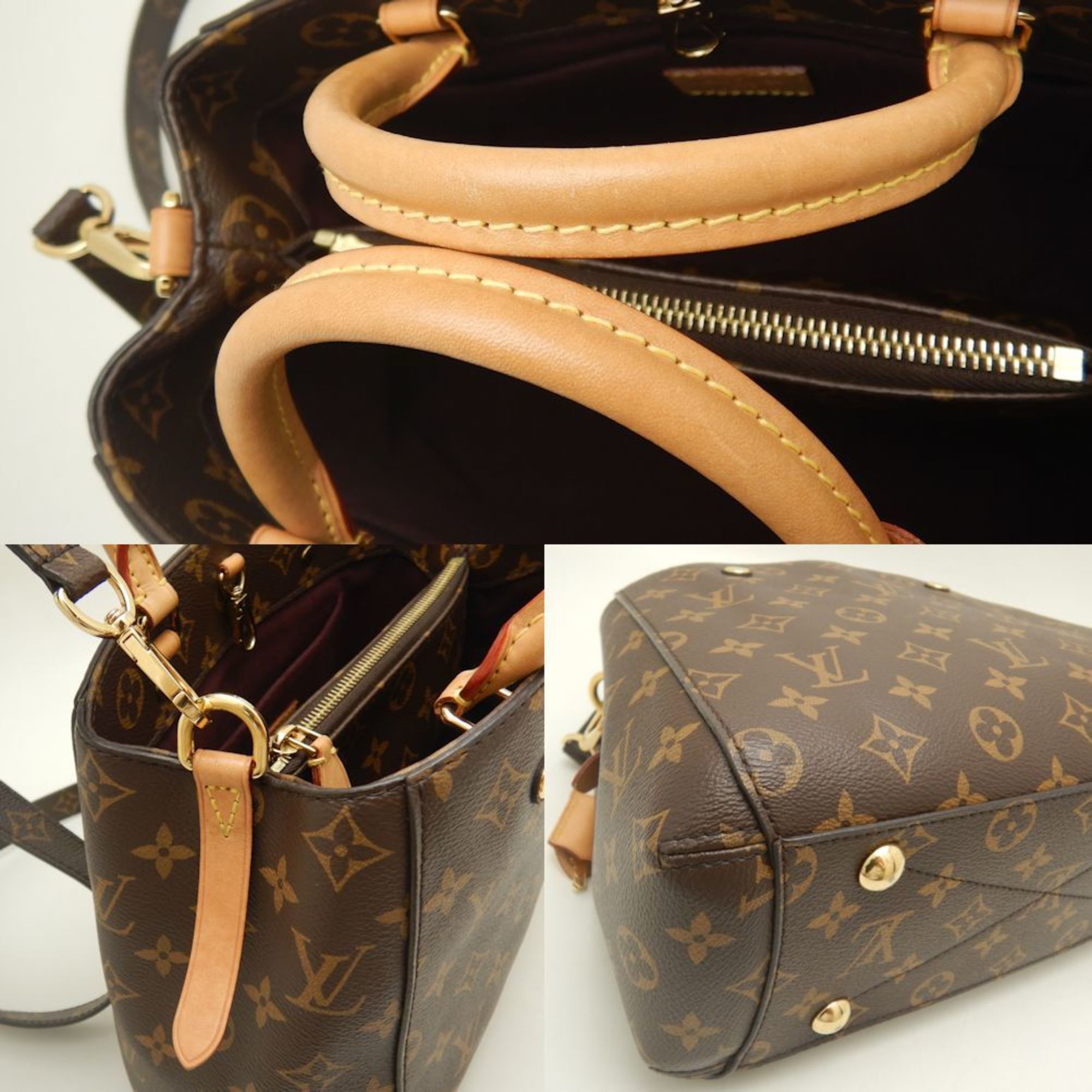 LOUIS VUITTON Louis Vuitton Monogram Montaigne BB M41055 Handbag Brown 252069