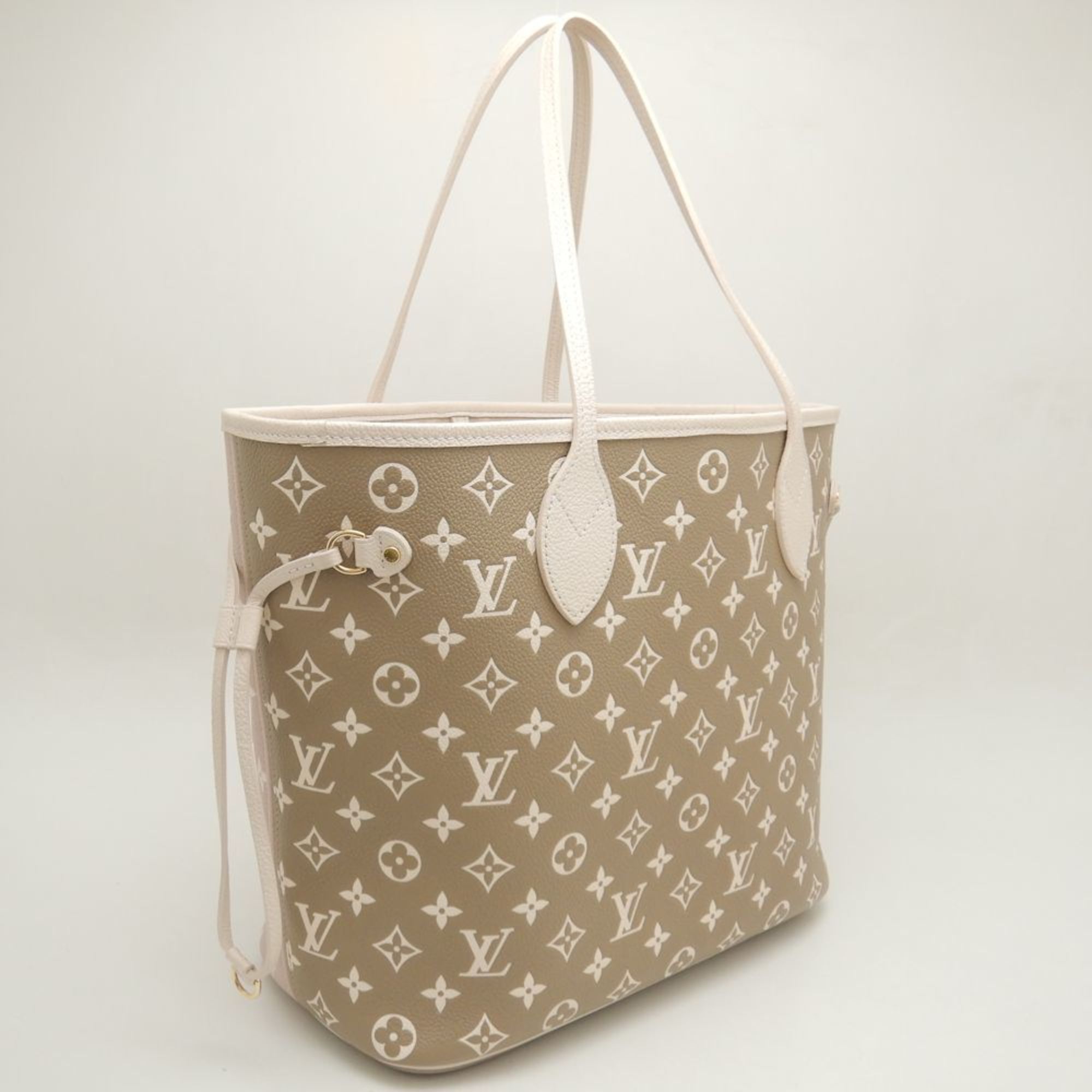 LOUIS VUITTON Louis Vuitton Bicolor Monogram Empreinte Neverfull MM M46102 Tote Bag Beige Khaki 252098