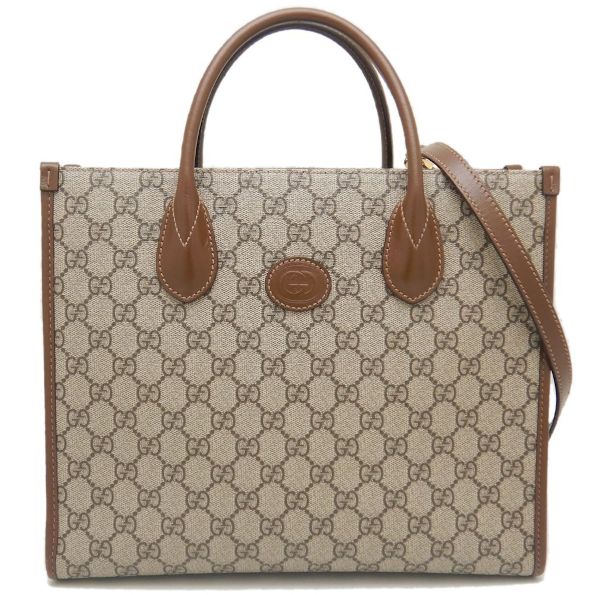 GUCCI GG Small Tote Bag 659983 Supreme Canvas Beige Brown 252061