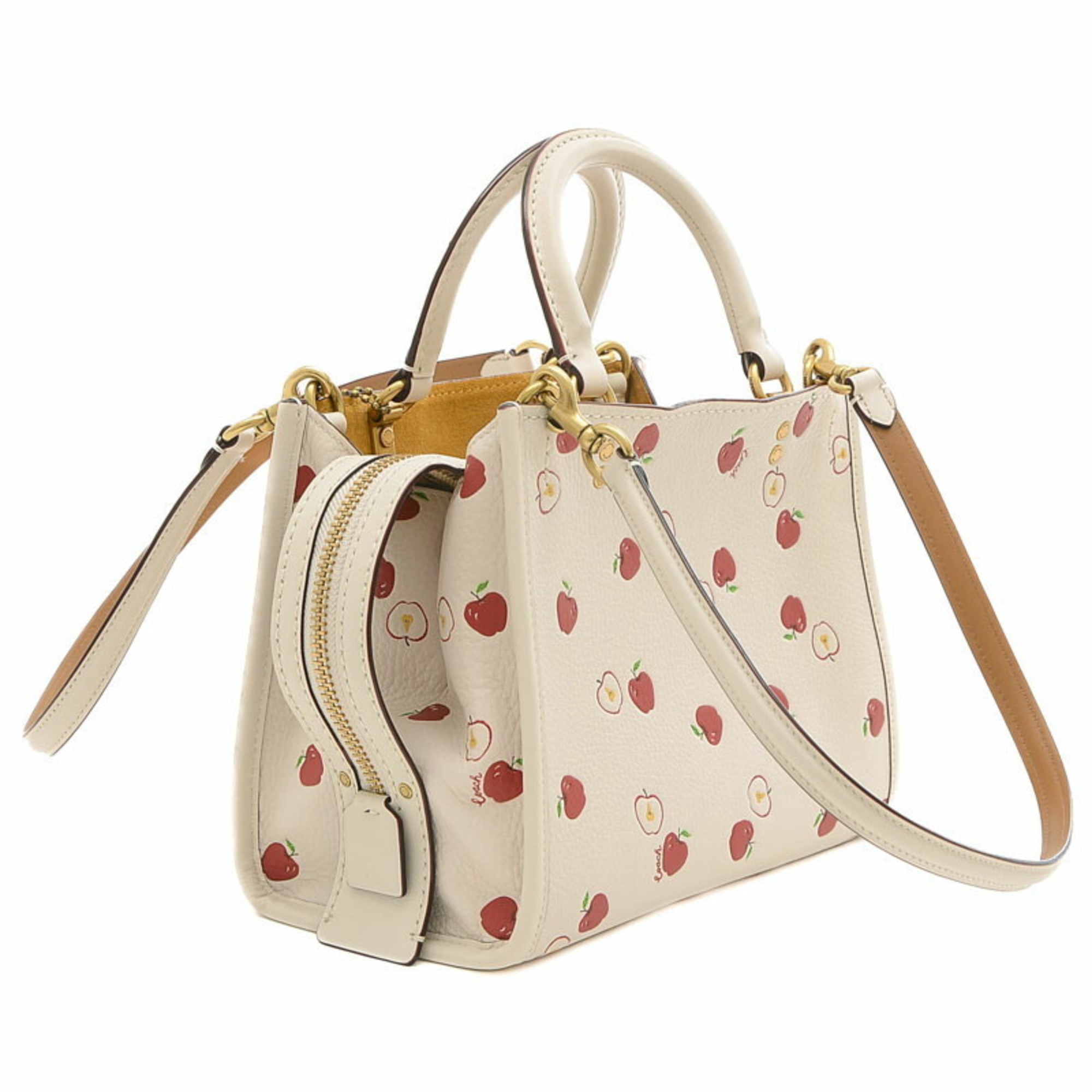 Coach Rogue 25 Handbag in Apple Leather and Ivory