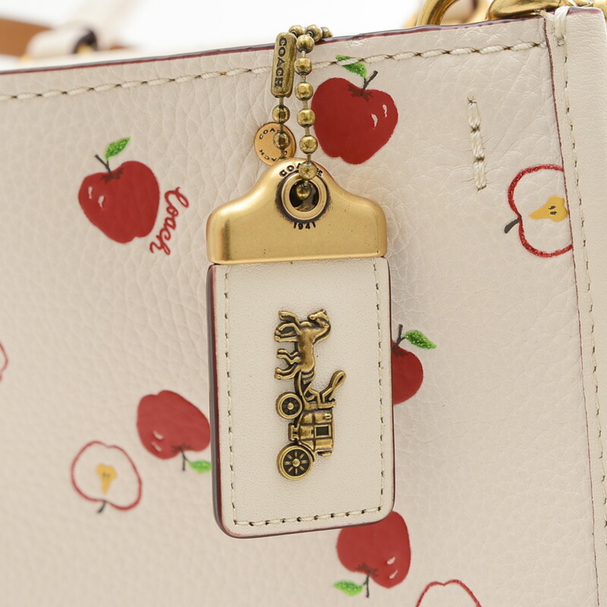 Coach Rogue 25 Handbag in Apple Leather and Ivory