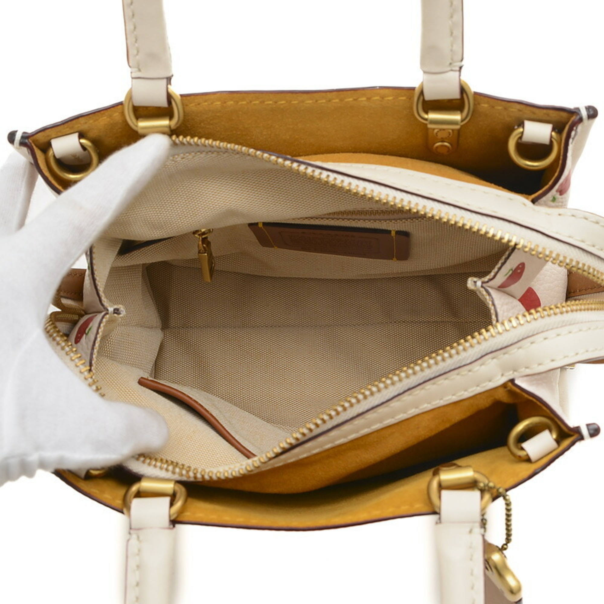 Coach Rogue 25 Handbag in Apple Leather and Ivory