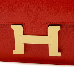 Hermes Constance 18 Shoulder Bag Chevre Shamquila Rouge Cou B Stamp