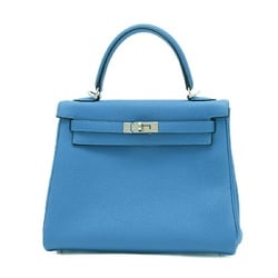 Hermes Kelly 25 Handbag Togo Blue Zanzibar C Stamp