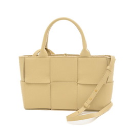 Bottega Veneta Maxi Intrecciato Arco Tote Bag Leather Beige