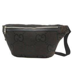 Gucci Jumbo GG Body Bag Belt Canvas Black 696031