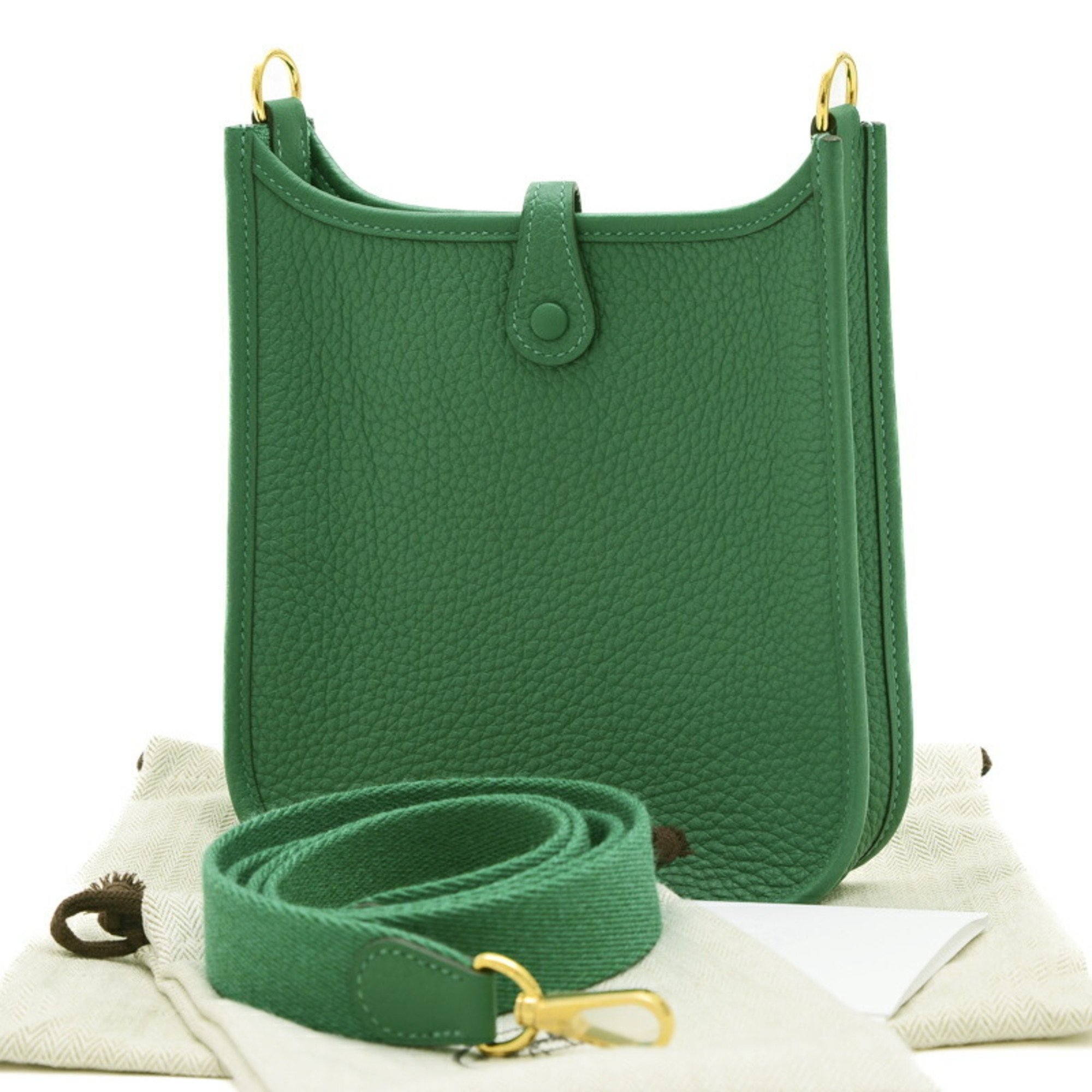 Hermes Evelyn TPM Amazon Shoulder Bag Taurillon Verte Verdigo B Stamp