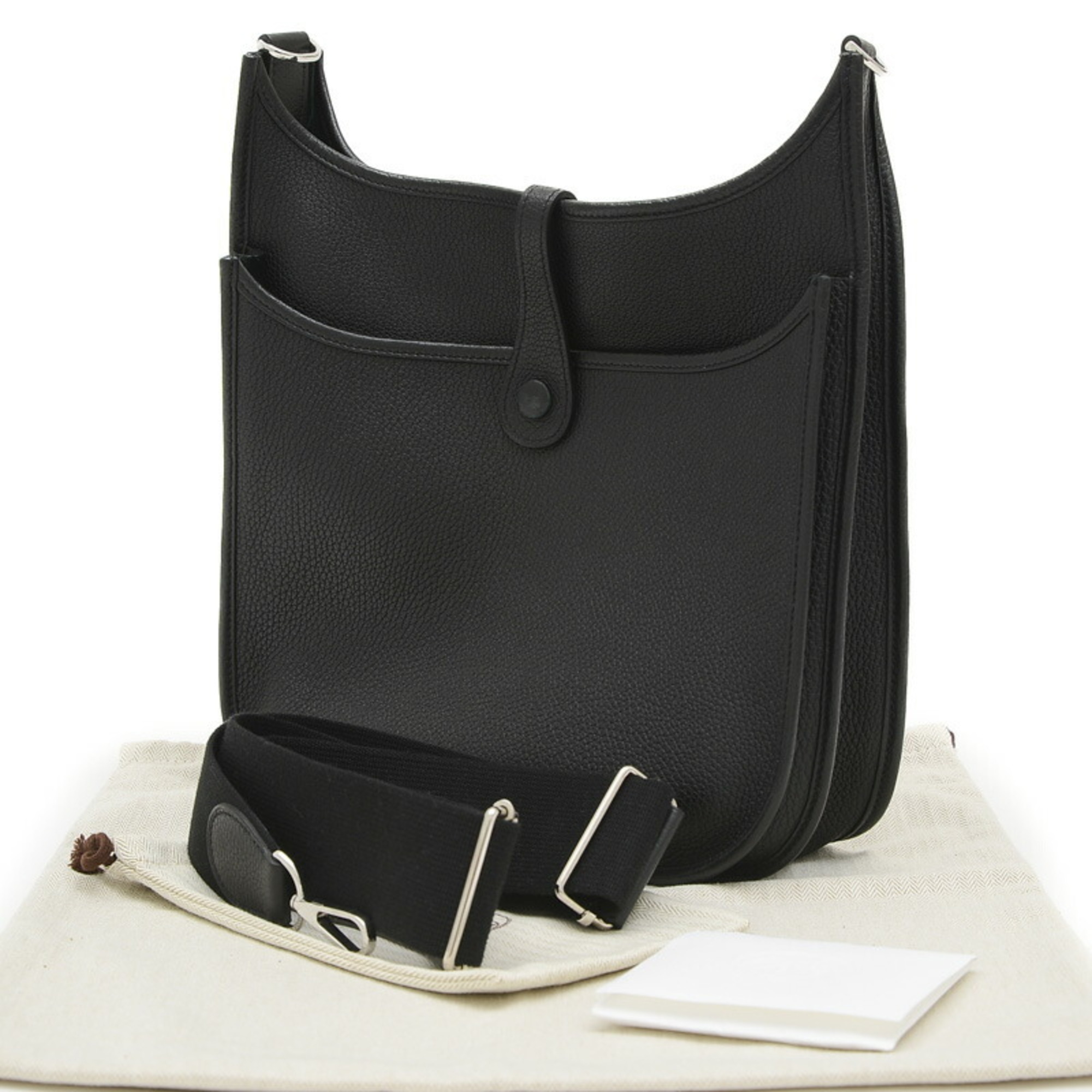 Hermes Evelyn 3 PM Shoulder Bag Taurillon Black Z Stamp