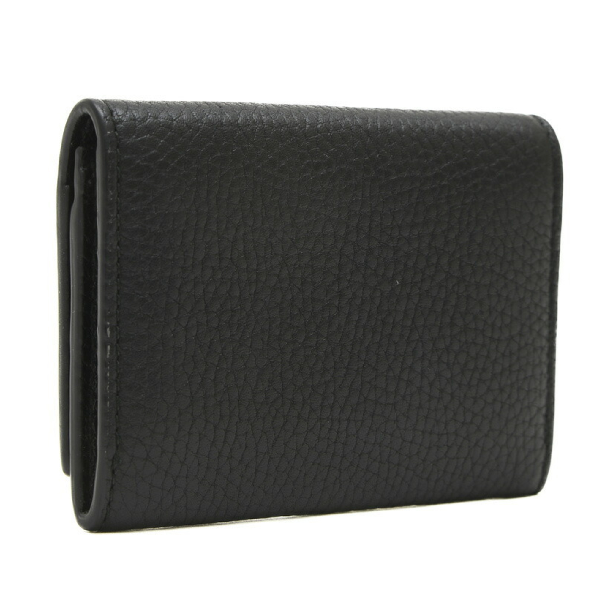 Gucci Business Card Holder/Card Case Holder Leather Black Men's 473923