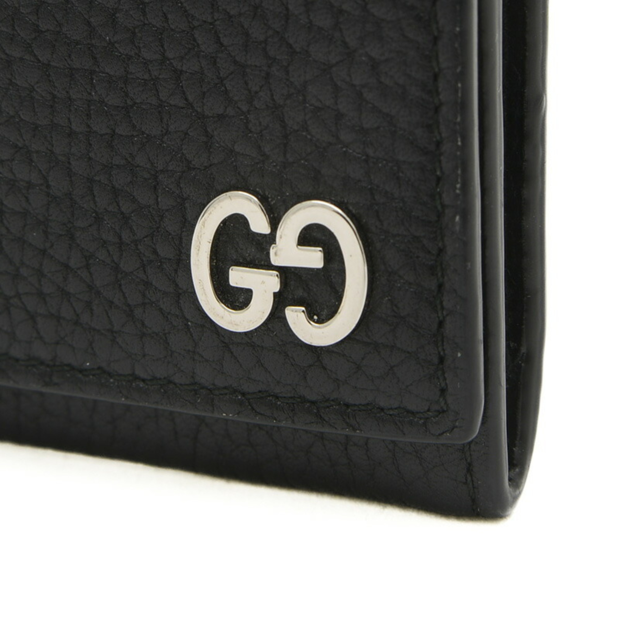 Gucci Business Card Holder/Card Case Holder Leather Black Men's 473923