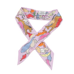 Hermes Twilly Scarf, Thousand and One Rabbits, Mille et Lapins, Purple, 100% Silk