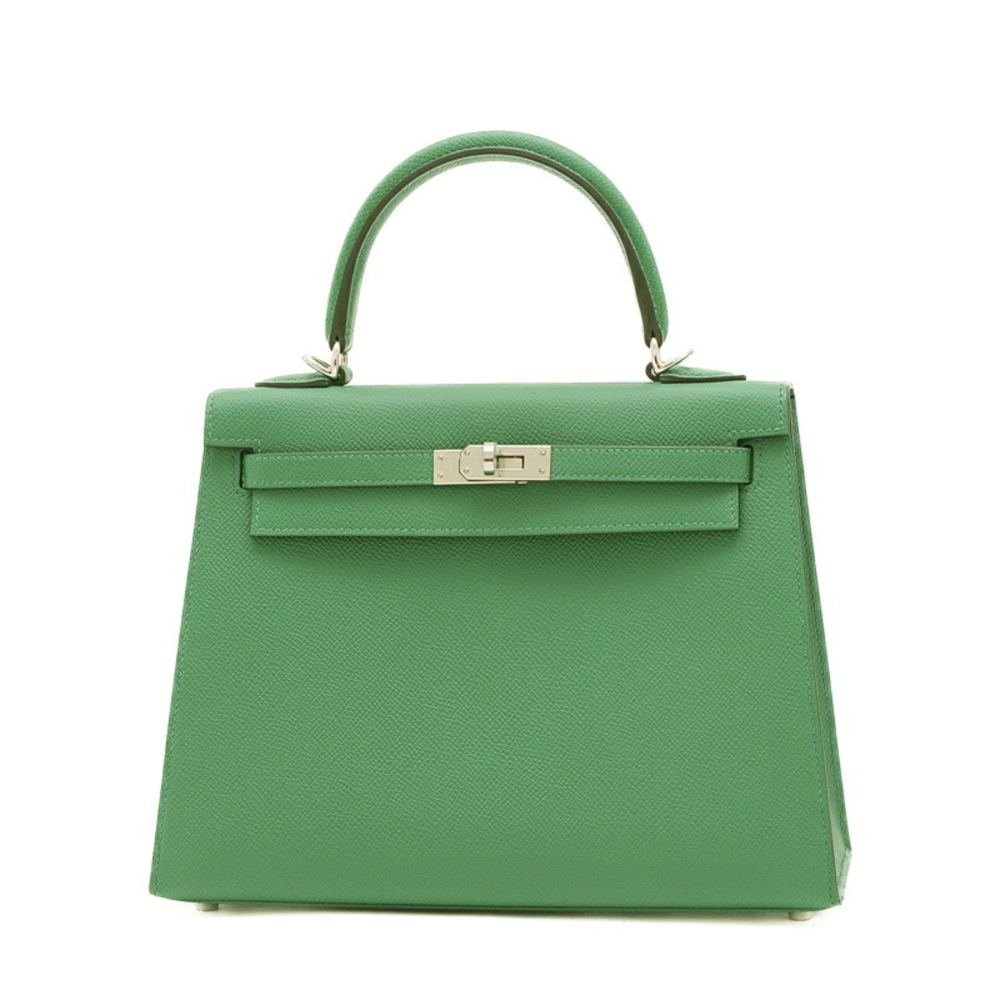 Hermes Kelly 25 Outer Stitched Handbag Epson Vert Vertigo W Stamp