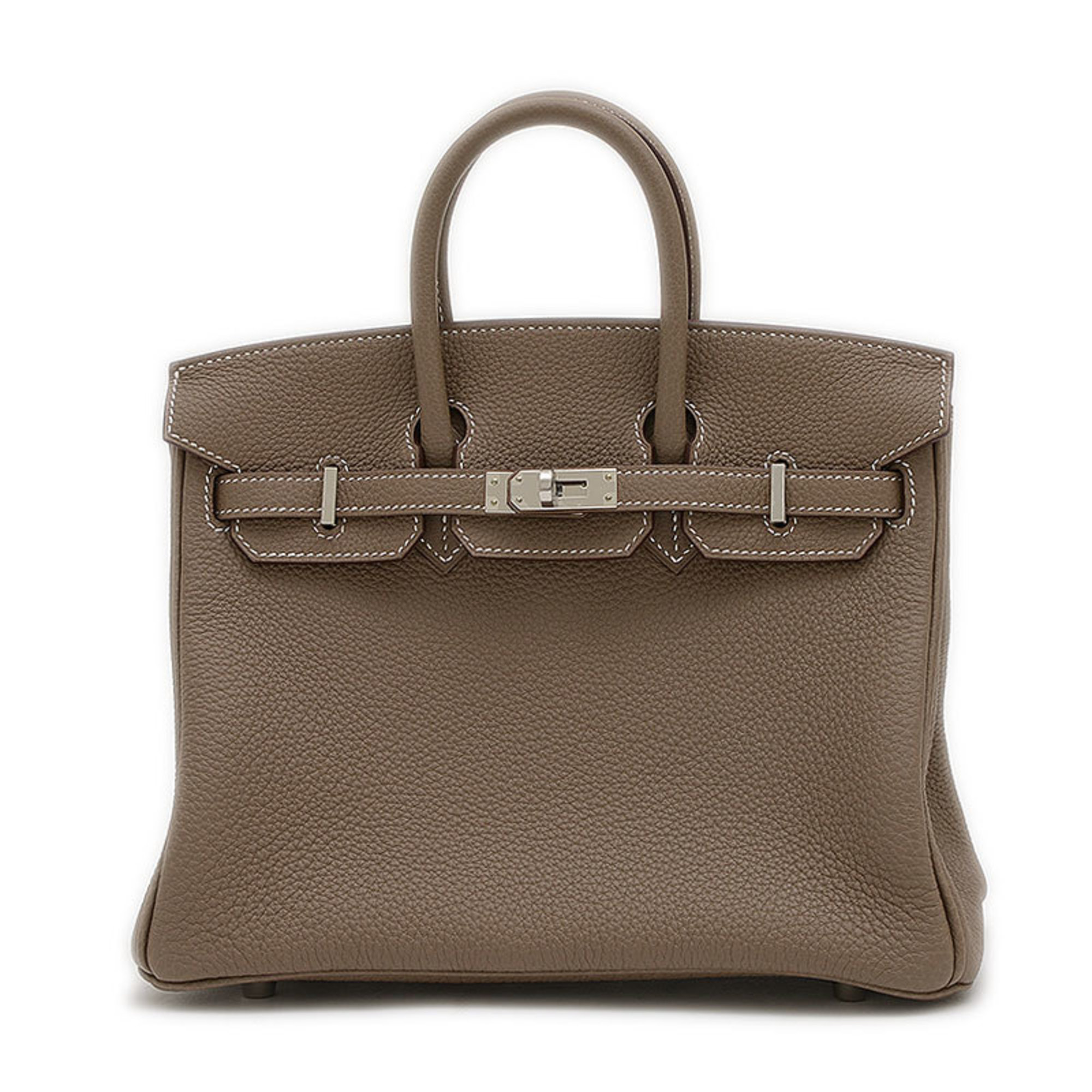 Hermes Birkin 25 Handbag Togo Etoupe W Engraved