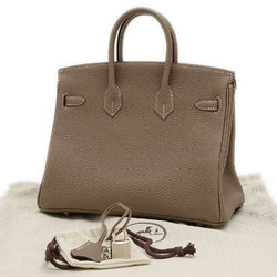 Hermes Birkin 25 Handbag Togo Etoupe W Engraved