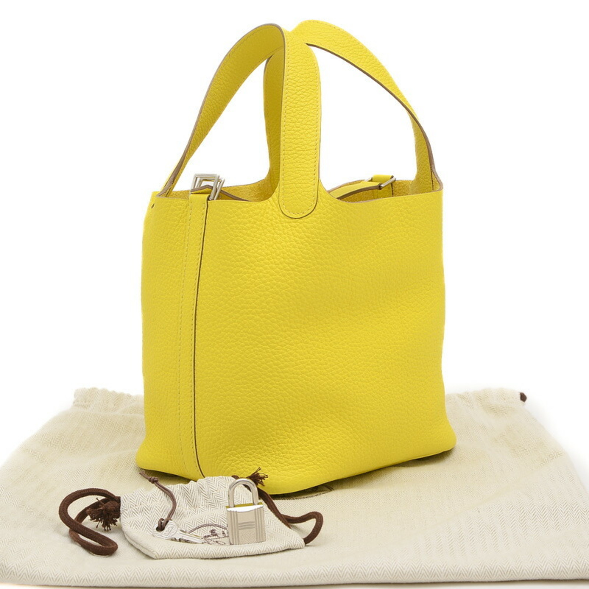 Hermes Picotin Lock PM 18 Handbag Taurillon Lime U Stamp