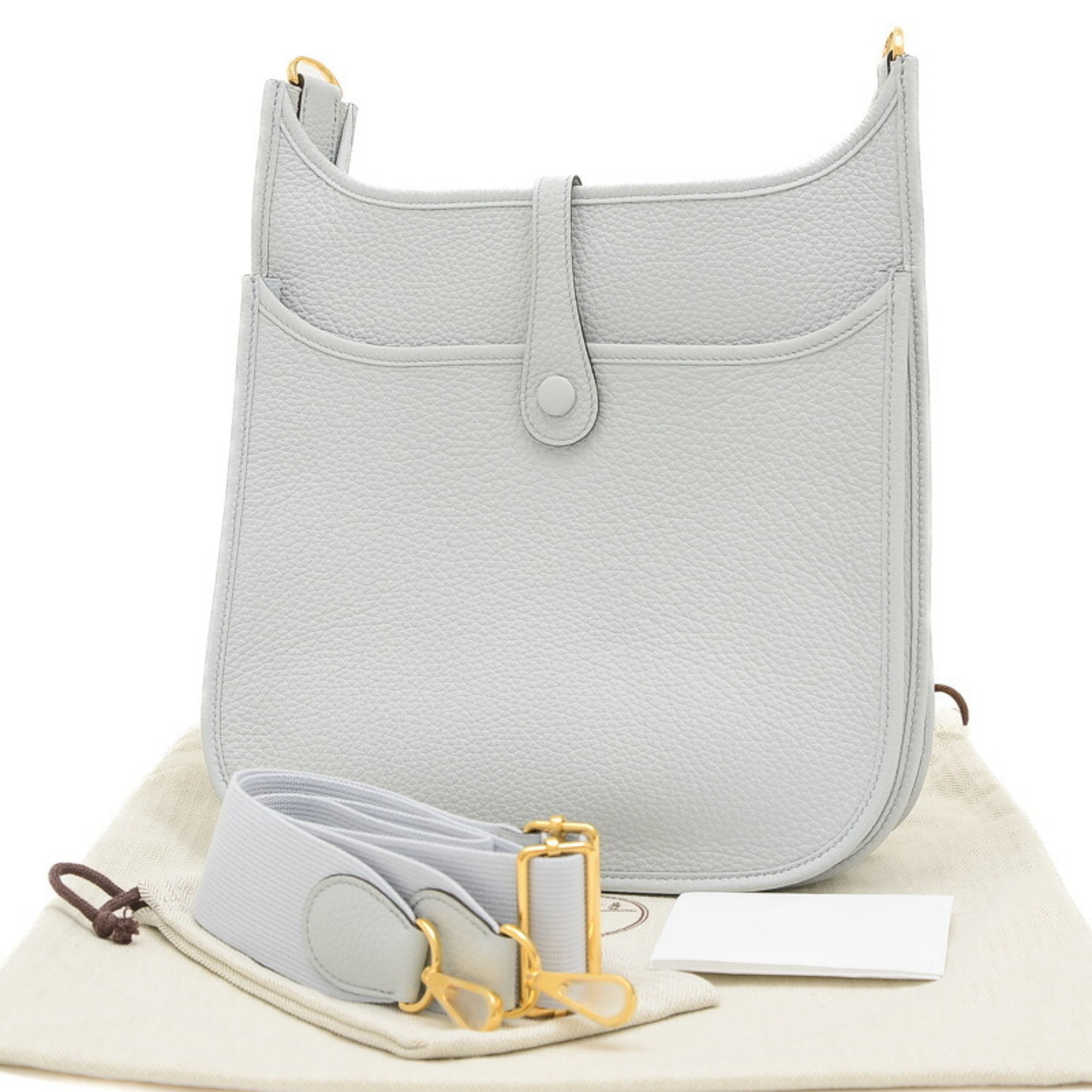 Hermes Evelyn 3 PM Shoulder Bag Taurillon Blue Pale B Stamp