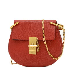 Chloé Chloe Drew Shoulder Bag Leather Red