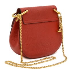 Chloé Chloe Drew Shoulder Bag Leather Red